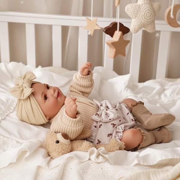 🆕17inch Soft Cloth Body Newborn Baby Poseable Limbs with Complete Accessories - Picture 6 of 9